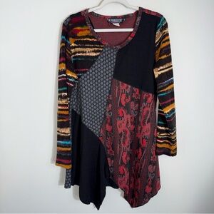 The Pyramid Collection Patchwork Tunic Sweater-Asymmetric-Art to Wear-XL